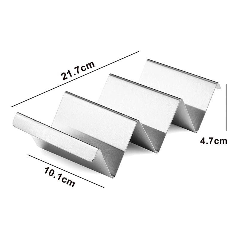J1UL1N Taco Holders 4-Pack Stainless Steel Stand Rack Tray Style For Baking, Oven Safe, Dishwasher And Grill Compatible