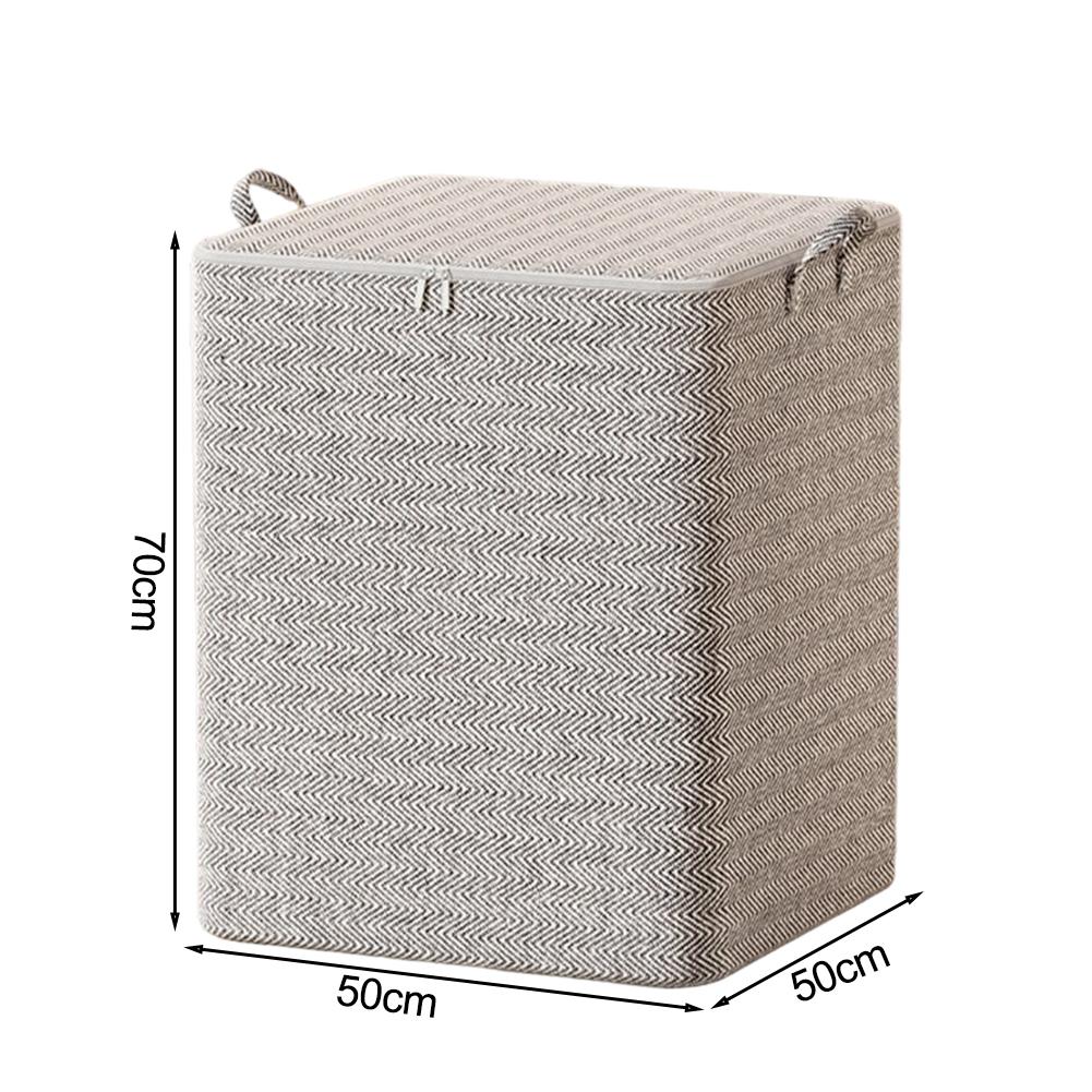 Large cotton quilt storage bag with breathable non woven fabric for clothing blankets storage and home organization