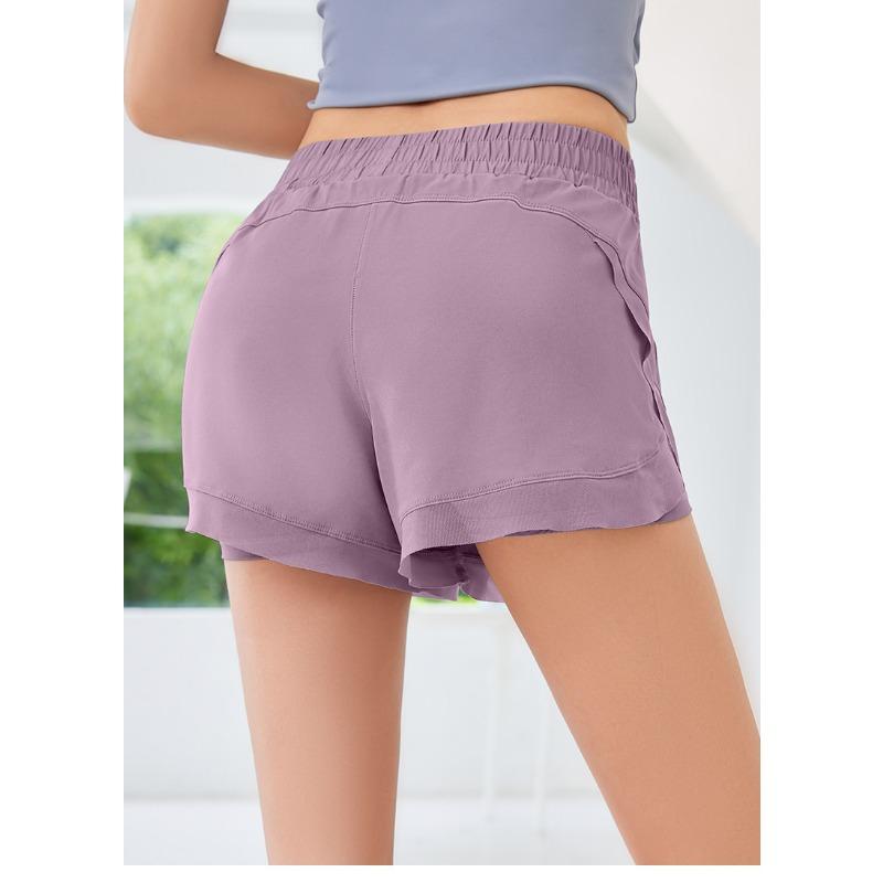 Pantaloncini a Rete Pesca Pantaloncini da Allenamento Fitness Senza Cuciture Nude Tasca Pantaloncini da Yoga Donna