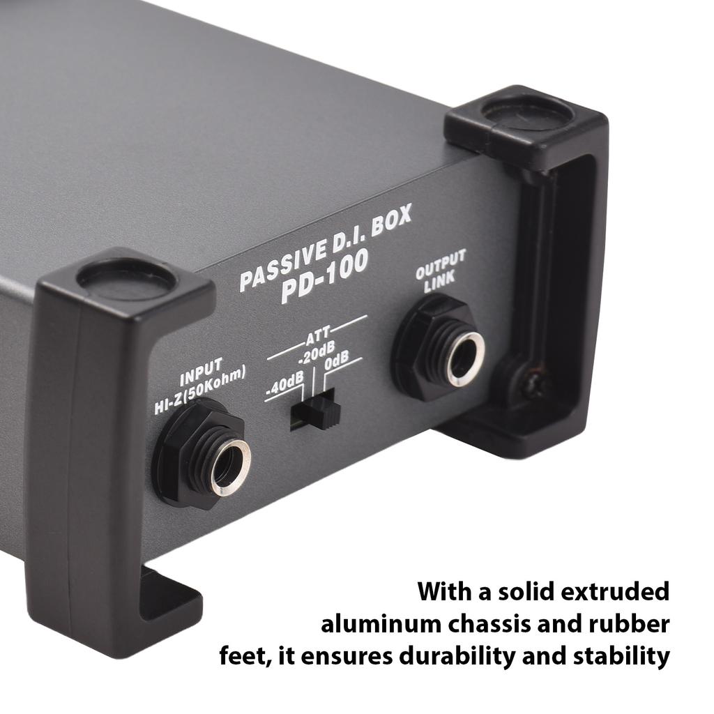 1 Channels Passive DI-Box Unit Hum Eliminator 1/4"" Instrument Direct Box To XLR Professional