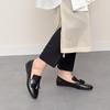 Fabio Rusconi Flat Heel Tassel Size Women's Loafers, F41637, Black, 23.5cm