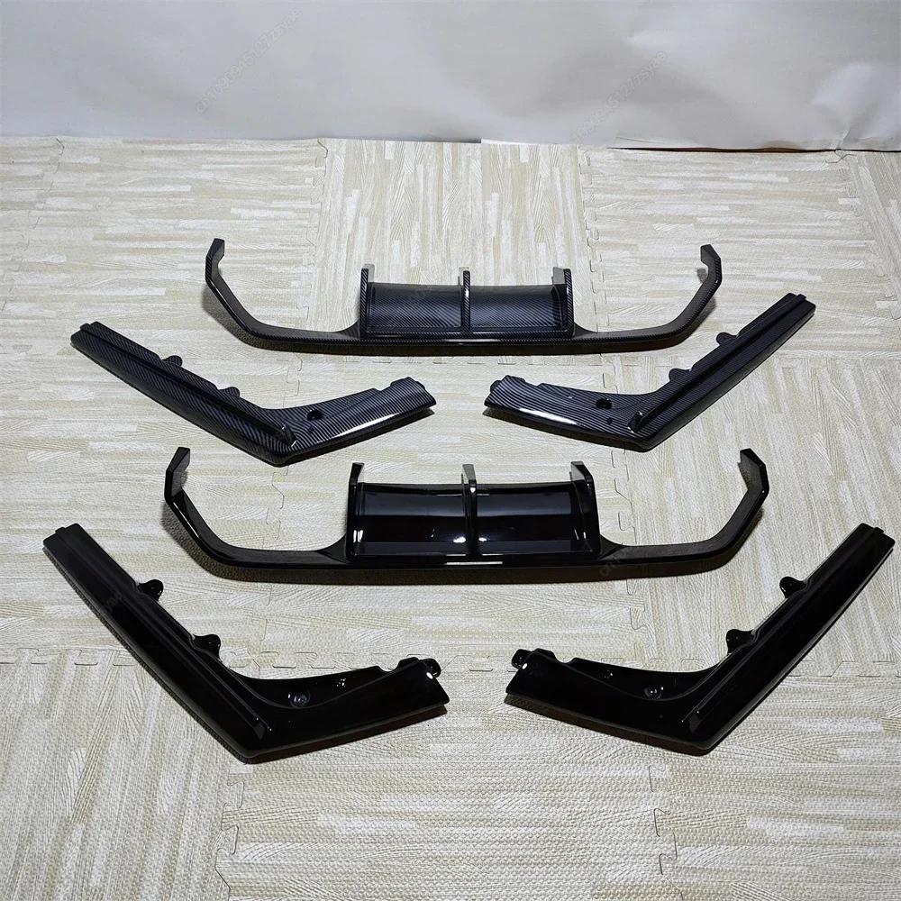 V Style Car Rear Bumper Lip Diffuser Spoiler Splitter With Led Light For BMW M3 F80 M4 F82 F83 2014-2020 Black Bodykits Tuning