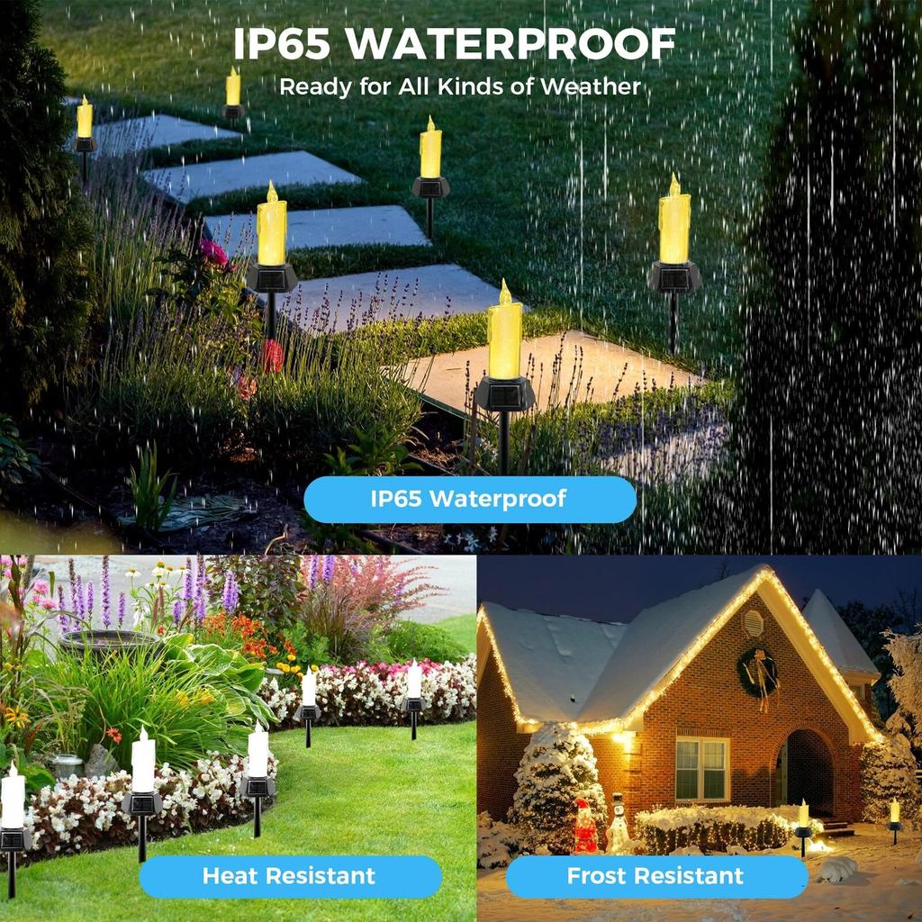 Solar Candle Light Outdoor Candle Ground Light Garden Decorative Light Camping Atmosphere Light