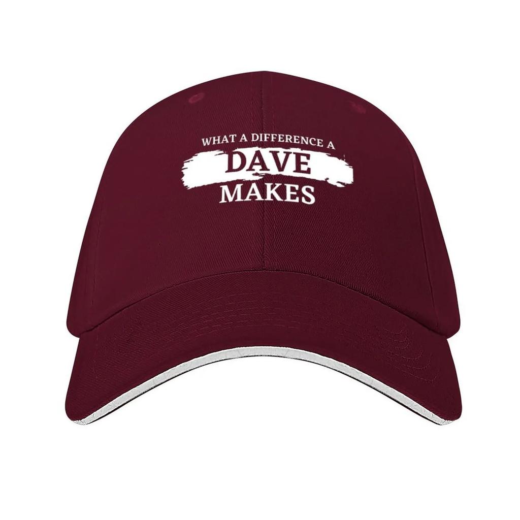 What A Difference A Dave Makes Funny Quotes Baseball Cap Anime Golf Hat Man Custom Cap Men Caps Womens