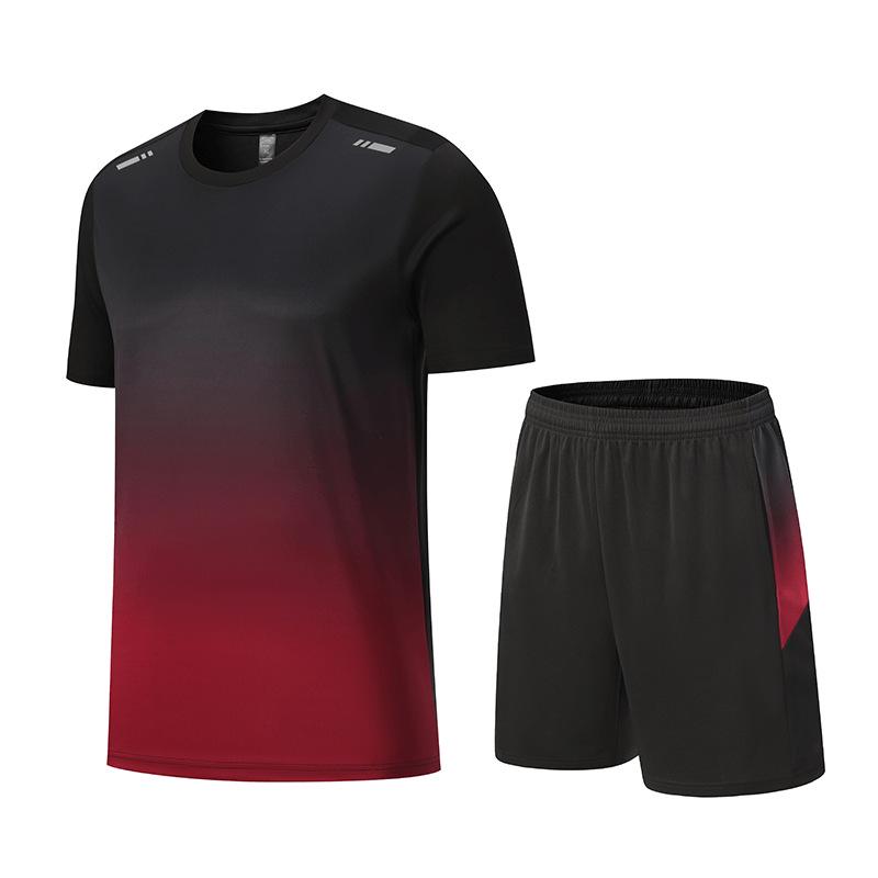 Men's Quick-Dry Short-Sleeve Sportswear Set for Summer Running and Fitness