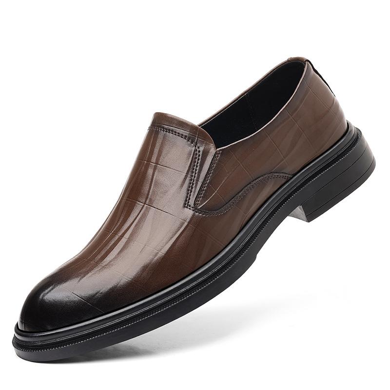 Autumn New Designer Dress Shoes for Men Fashion Casual Work Wedding Shoes Male Solid Color British Style Cow Leather Shoe Man