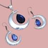 Tanzanite Set Jewelry Quartz  Gemstone Pendant 18-20'' Necklace