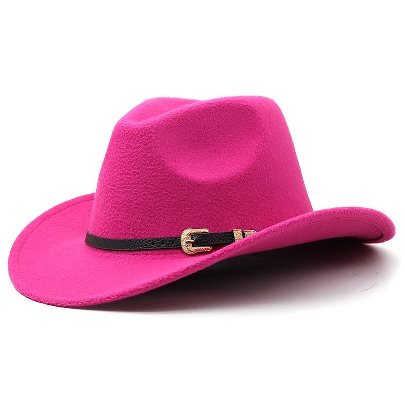 Felt hat western cowboy hat for men and women british style woolen hat cone top large brim black top hat