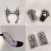 Werewolf Costume Accessories Set - Wolf Ears Headband, Paw Gloves & Tail, Furry Leg Warmer, Anime Cosplay Prop For Party & Stage