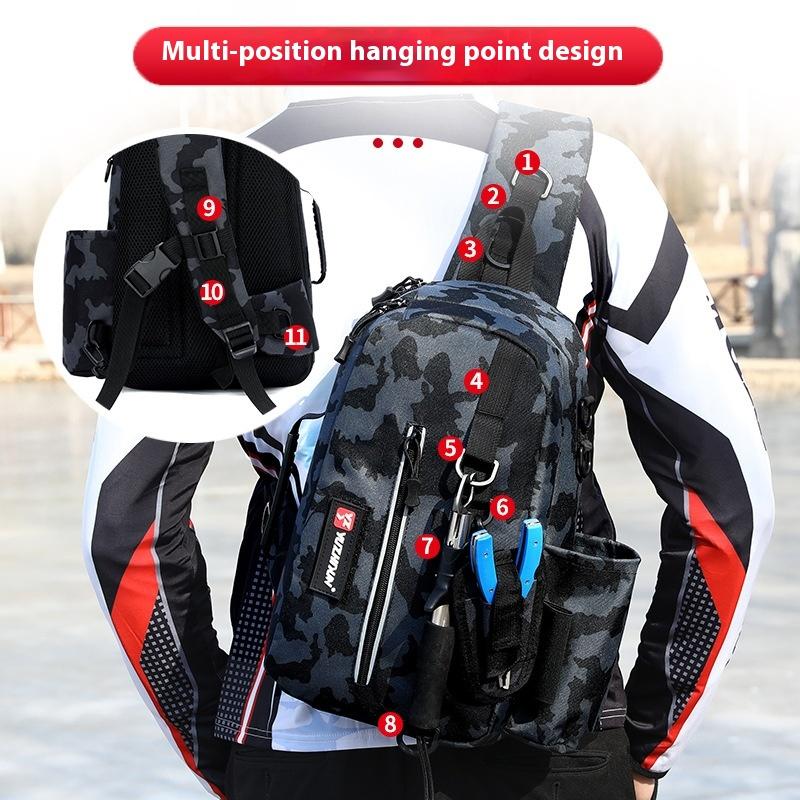 Fishing Multi-functional Bag, Shoulder Strap Waterproof Fishing Rod Bag, Outdoor Fishing Equipment Insertable Fishing Rod Bag