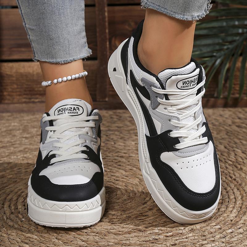 Fashion Mix Color Platform Sneakers Women 2025 Autumn Lace Up Thick Bottom Vulcanized Shoes Woman Mesh Breathable Running Walking Shoes