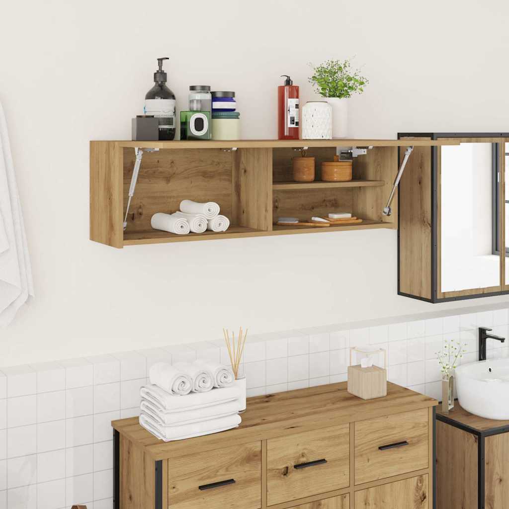 Wandhängender Badezimmerschrank, Klappregal zur Aufbewahrung im Flur, dekorativer Wandschrank zur Aufbewahrung im Wohnzimmer, 100 x 25 x 30 cm