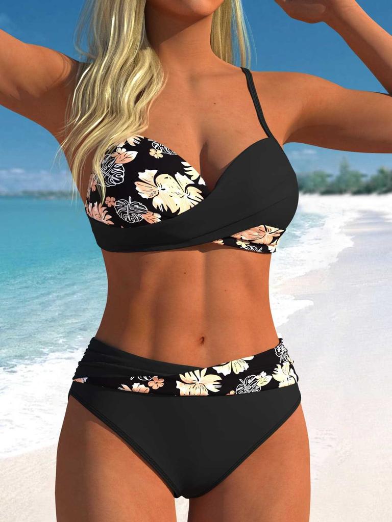 1011 Europejski i amerykański nowy bikini z paskami trójkątna torba podzielony strój kąpielowy nowy