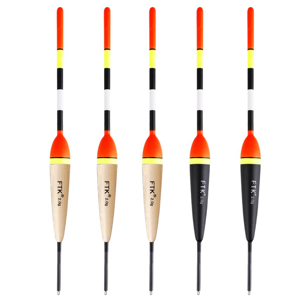 

FTK Пихта Баргузинская Свет на Темном 5 шт./лот Рыболовный поплавок Длина 19-23 см Вес поплавка 2 г-6 г для ловли карпа 2g-5pcs