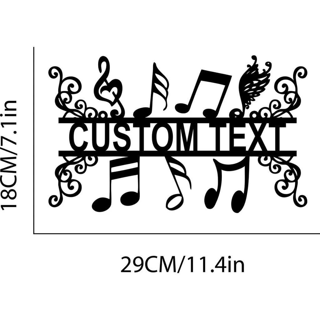 Personalized Music Notes Metal Sign, Music Note Decor, Music Room Decor, Studio Room Bar Decor