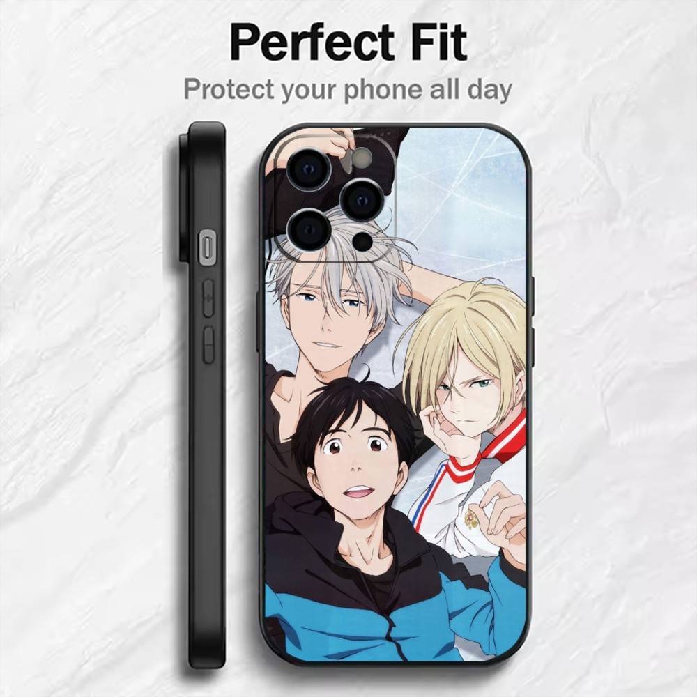 Y-Yuri On Ice Anime Printed  Phone Case For iPhone17,16,15,14,13,12 Plus,Max Soft Silicone Black Cover