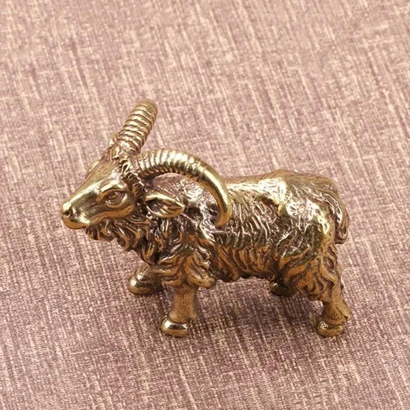 Ornamenti Antichi in Bronzo Antico Ornamenti Capra in Bronzo Massiccio Ottone Animale da Tè Portapenne Carta Pressata Piano Tavolo Rame Collezio