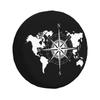 World Map Compass Spare Wheel Tire Cover for Toyota Suzuki Camper Adventure Jeep RV Trailer Vehicle Accessories 14" 15" 16" 17"