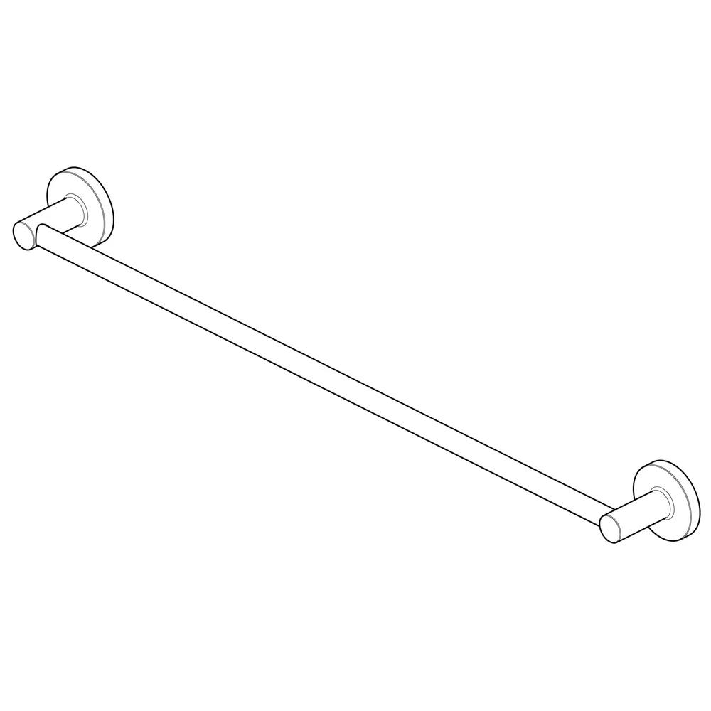 Modern 24 Inch Chrome Towel Bar Round Design Bath Accessory Rust Resistant Durable Easy Installation Bathroom Organizer Hardware