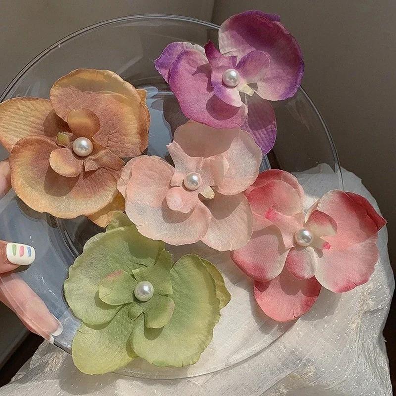 Bohemia Orchid Flowers Samll Hair Clips Hawaii Summer Flowers Hair Clips Hairpins Barrette For Wedding Party Hair Accessorie