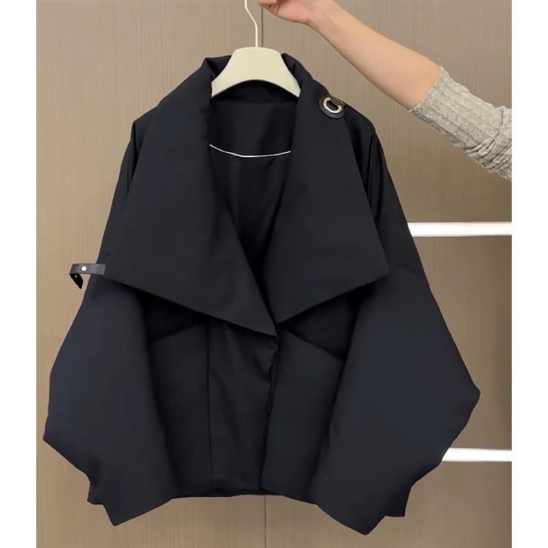 Winter New Korean Short Style Big Collar Cotton Jacket with A Fashionable and Loose Design for Women