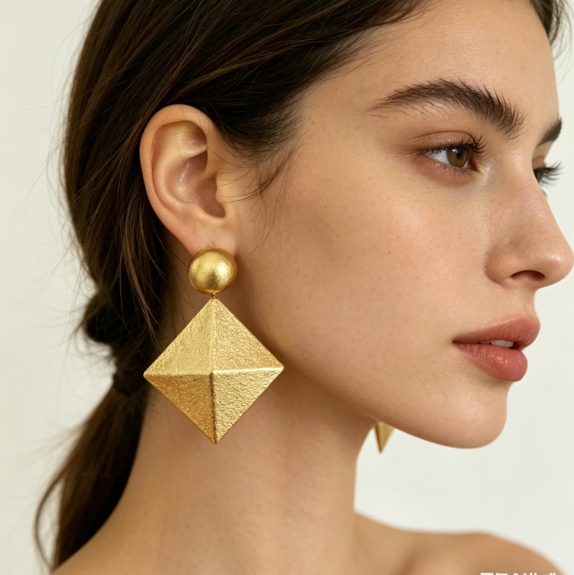 Metal Earrings, Advanced Sense, Personality, Exaggerated Earrings, Earrings, Retro and Versatile.