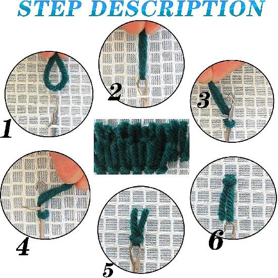 Sea Shark Latch Hook Pillow Kit for Adults Throw Pillow Cover with Printed DIY Canvas Crochet Yarn Needle Craft Easy Handmade Cushion for Home Sofa