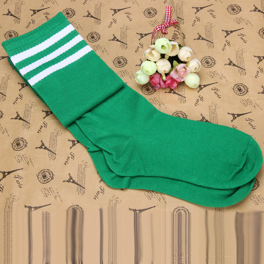 1 Pair Thigh High Socks Over Knee Girls Football Socks Black