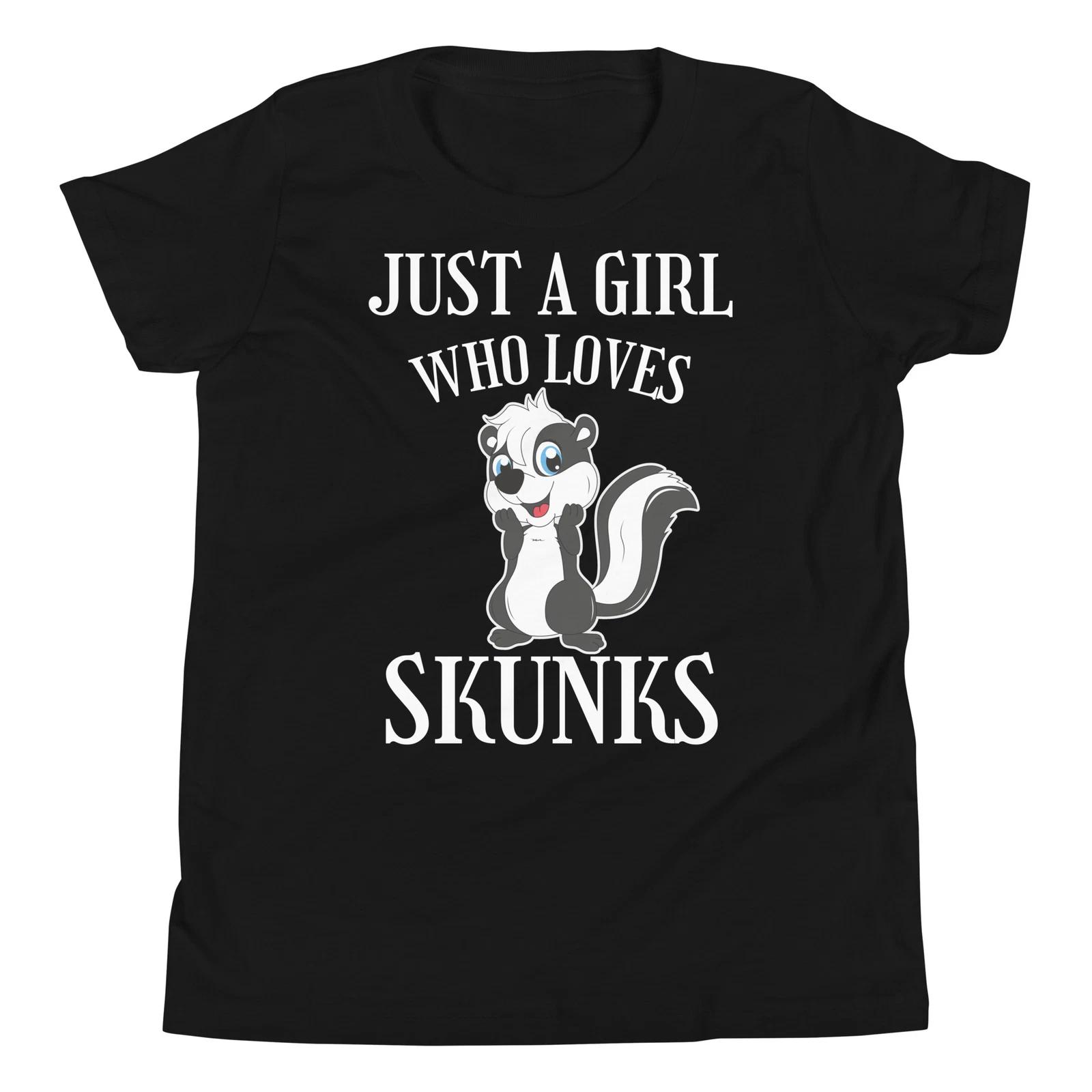 

Just A Girl Who Loves Skunks Mephitidae Animal Lover Youth T-Shirt 140