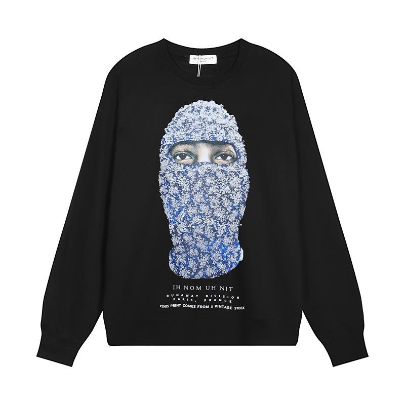Ih Nom Uh Nit Pearl Masked Man Print Loose Long Sleeve T-Shirt S