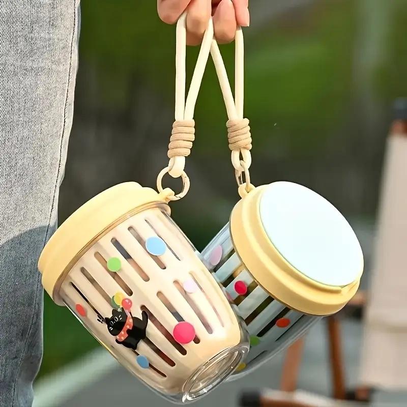 1pc Leak Proof Portable Salad Cup with Fork Large Capacity  Fruit Container Office School Picnics Outdoor Food Enthusiasts