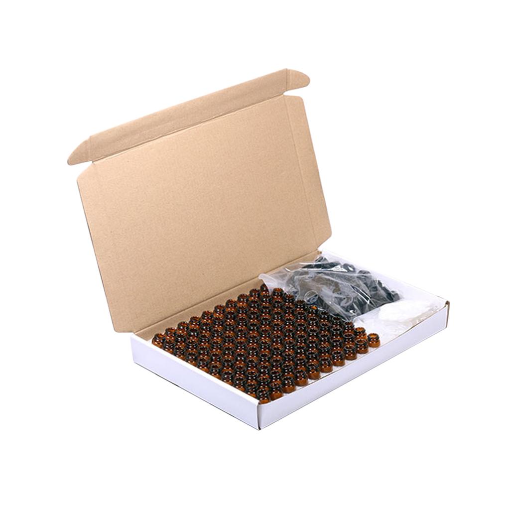 100 Stück Ätherische Ölflasche Dickes Glas Stoßfest UV-Schutz Tragbare Ätherische Ölflasche Braun