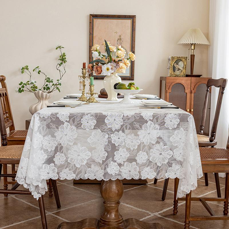 French Style Table Decoration And Accessories Gentle And Elegant Rectangular Tablecloth Kitchen Dining Coffee Table Cover