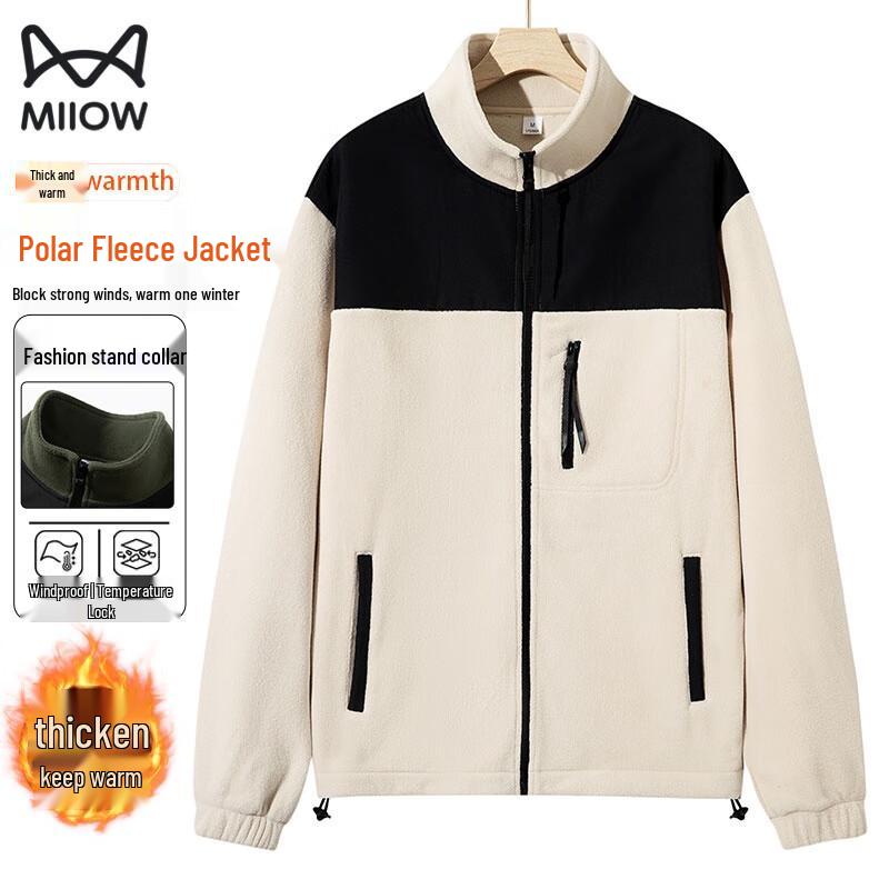 MiiOW Men s Winter Warm Fleece Stand Collar Jacket 3XL