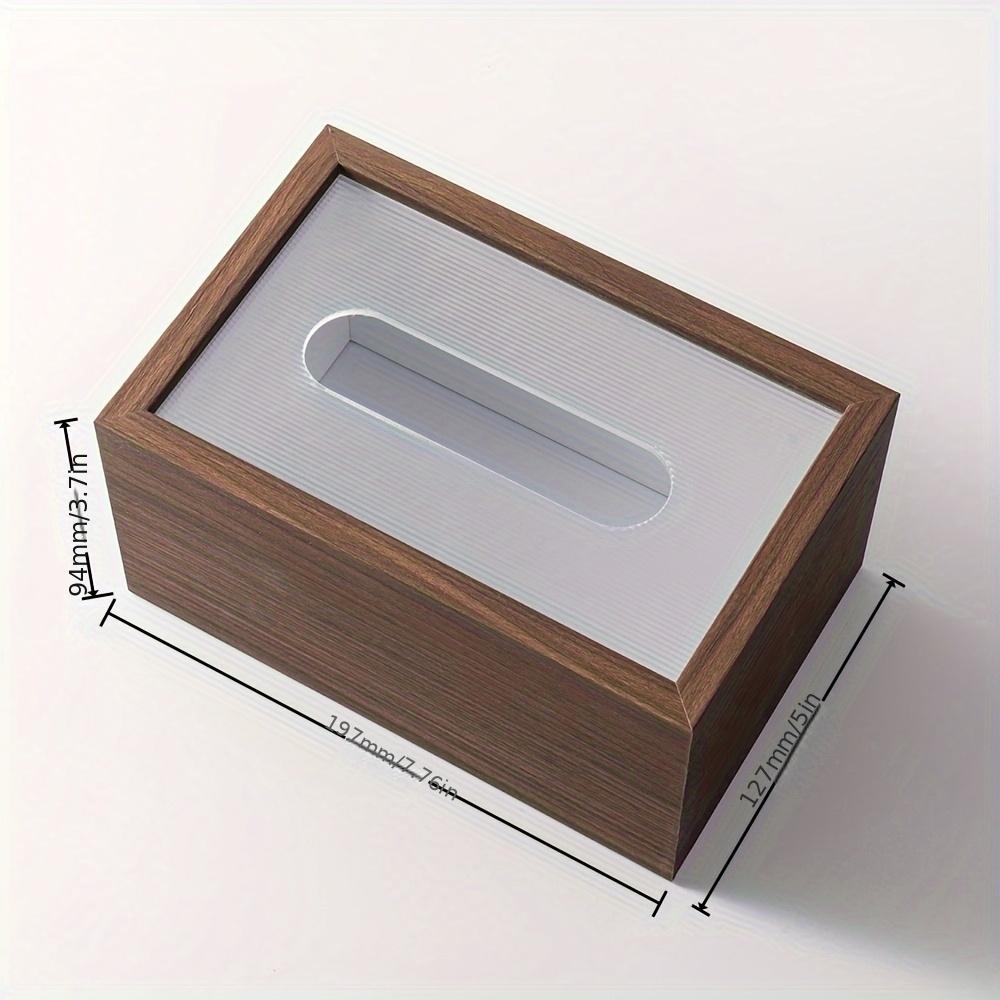 Elegant Wooden Tissue Box Holder - Classic Style Tabletop Decor for Living Room Dining Table - with Sliding Lid for Easy Access