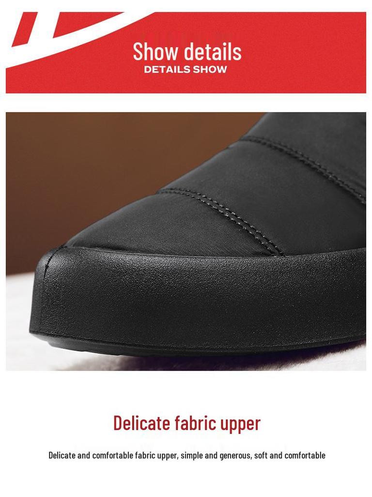 Huili Men's Winter Fleece-Lined Non-Slip Casual Shoes