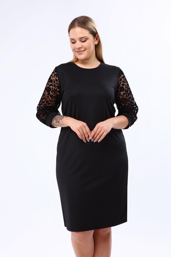 Women's Big Size Dress Polka Dot Flocked Sleeve Plus Size Dress 9B-2141