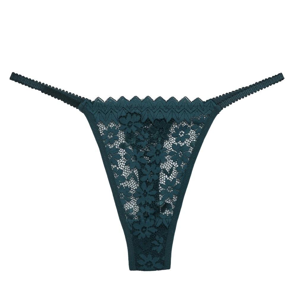 Low Waist Lace Flower Briefs Mesh T-Back Panties Comfortable Lace Thong Women  Daily Wear