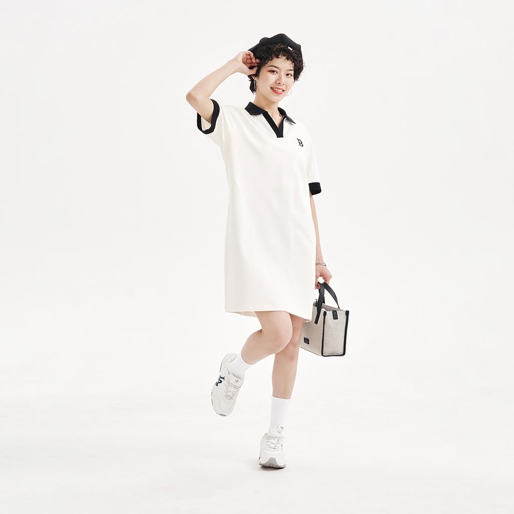 New MLB Short Sleeved Dress Women's White 3FOPB0333-43CRS