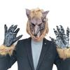 Funny Hooded Werewolf Gloves And Horror Mask Set for Halloween Costume Accessories