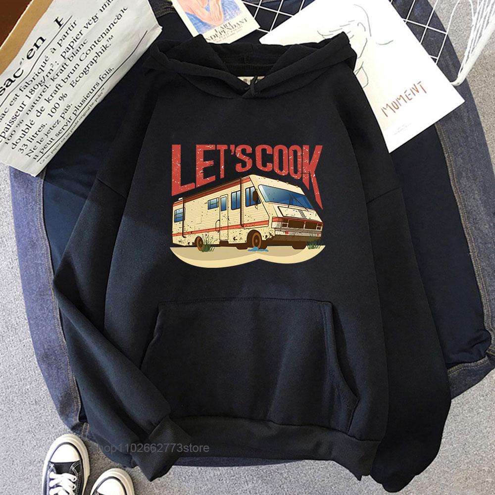 Fauuny Breaking Bad Hoodies Lets Cook Print Sweatshirts Men Hip Pop Streetwear Women Y2k Top Long Sleeved Clothes