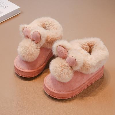 Girls' Snow-resistant Snow Boots Large Cotton Warm Short Boots Plus Velvet and Thick Cotton Boots