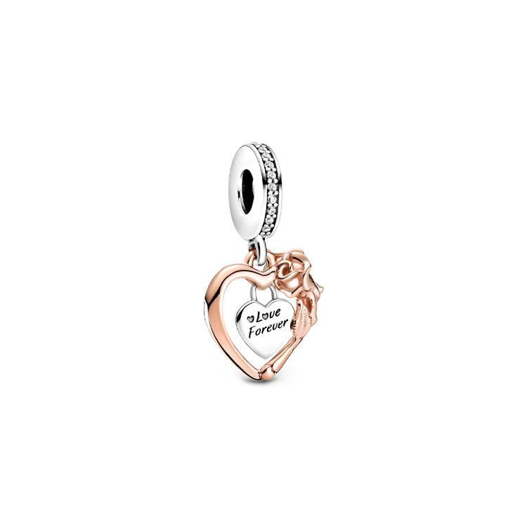 Pandora Heart And Rose Charm Women Jewelry Rose-Gold 789290C01 Rose Gold