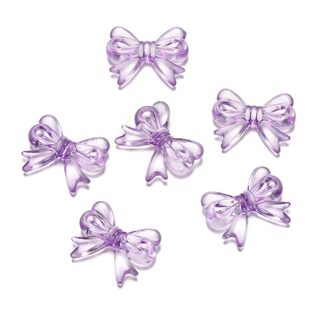 30Pcs/Lot 14x18mm Bowknot Transparent Bow Spacer Beads Earrings Making Charm Pendants for Necklace Jewelry Making Accessories