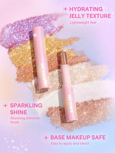SHEGLAM Stick Eyeshadow non-flying single long-lasting jelly shadow 3 1 highlight convenient portable use - Fuchsia Fun