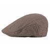 British Style Herringbone Flat Cap for Men Vintage Plaid Beret Hat Autumn Spring Casual Newsboy Cap Breathable Duckbill Hat