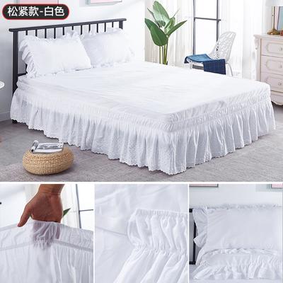 Gonna da letto elastica con volant e volant con occhielli e ricamo floreale, in vendita a caldo, con tessuto di cotone e poliestere di prima qualità