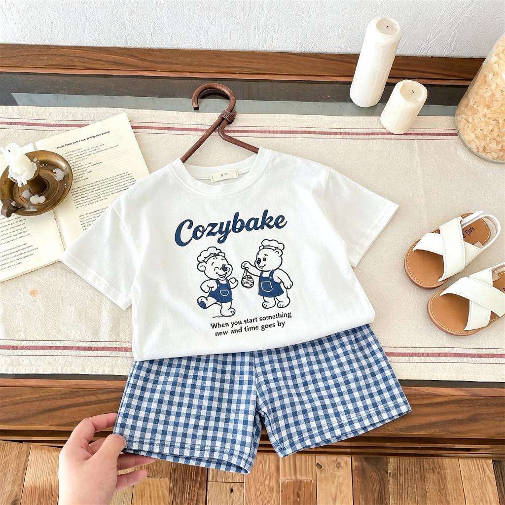 Children's Clothing Set Summer Clothes Short-sleeve T-shirt Set Casual Two-piece Set