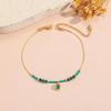 Elegant Titanium Steel Anklet with Natural Stones and 18K Gold Plating - Durable, Colorful, and Fade-Resistant