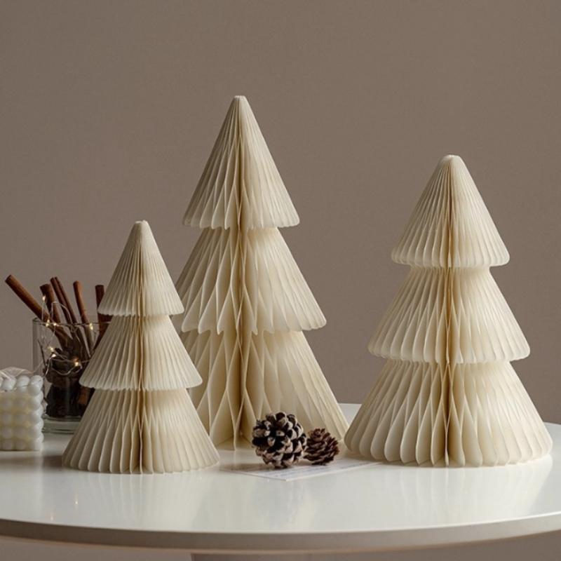 Stor Julgransprydnad 3D Honungskaka Vikbart Papper Julgran Navidad Dekorationer Skrivbord Hängande Juldekor